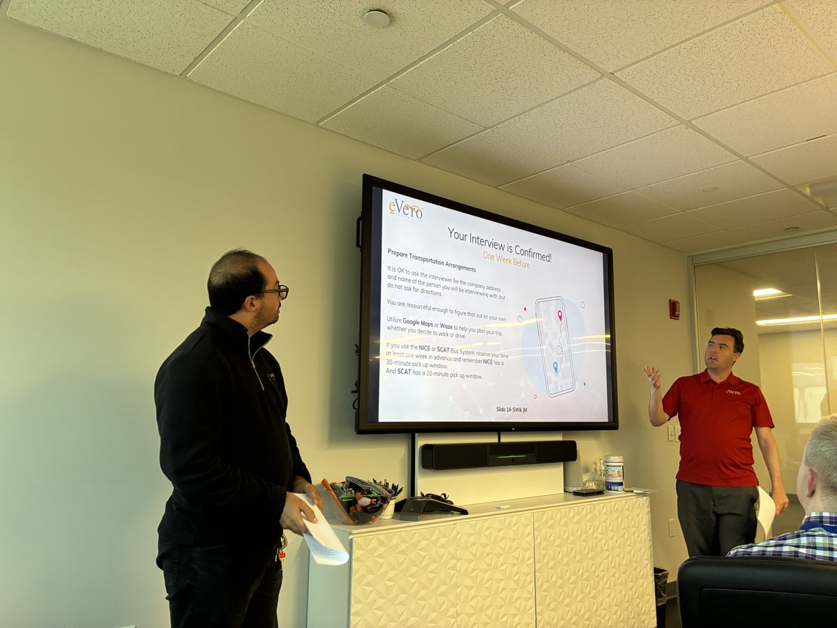 eVeroCorp's tweet image. Earlier this month, we had the pleasure of welcoming #ACDS to our Hire Me Workshop! Working with participants to help build a clear understanding of the hiring process, strengthen their confidence &amp;amp; prepare for success within the workforce!

#eVero #hireme #interview #workshop