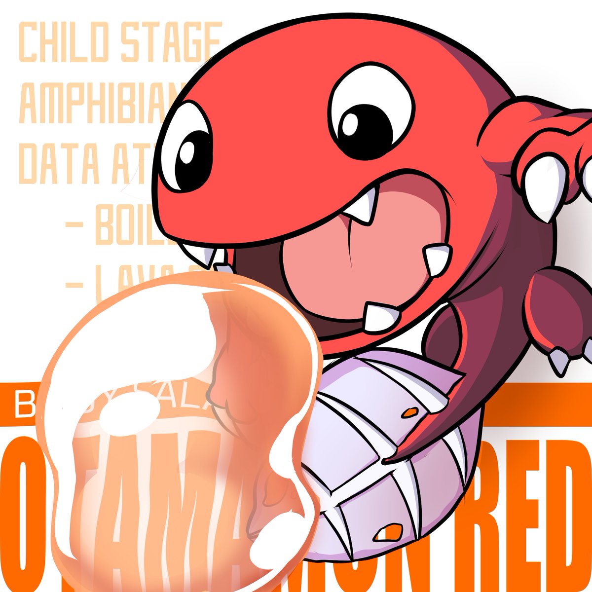 Otamamon (Red): Baby Salamander

Another DigiMarblemon drawing just because. Quick reminder that you guys can sponsor your favourite Digimon to get them an extra marble in the race!
#Digimon #デジモン
