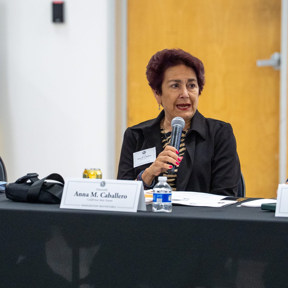 CASenCaballero's tweet photo. ICYMI: I joined Pro Tem McGuire, colleagues &amp; immigrant rights advocates in LA for an Immigration Roundtable.
We’re not here to talk—we’re here to act.

Raids are tearing families apart. CA must defend due process, dignity &amp; justice.
Proud to be a Californian.
#CALeg https://t.co/EpkVyuE4Fx