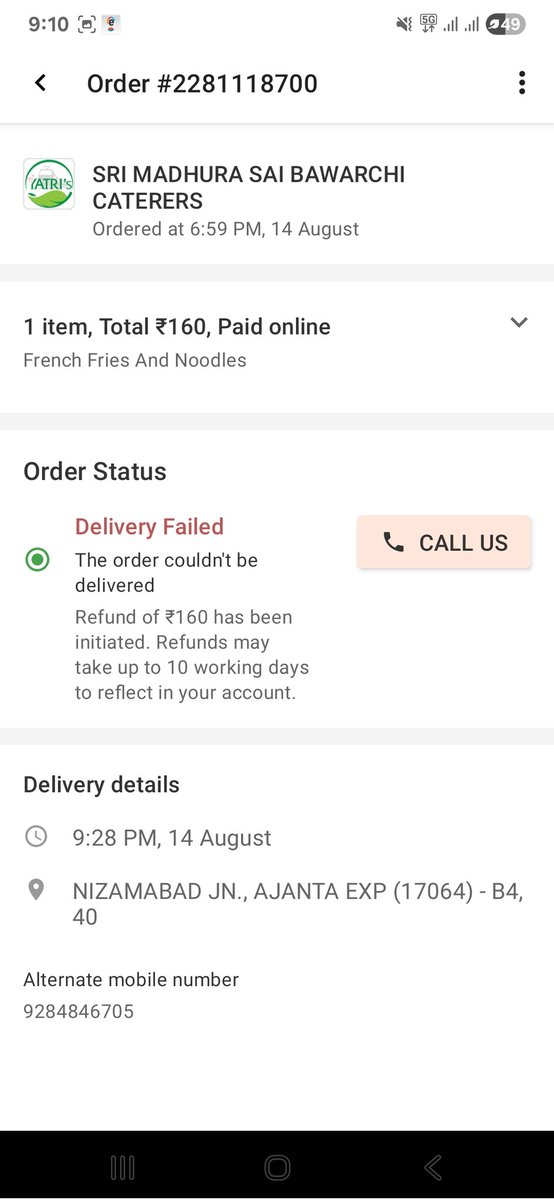 ShubhamGore10's tweet photo. @RailMinIndia @IRCTCofficial @dominos_india @dominos
This is happening very often Order booked via Irctc food app are getting confirmed and at the time of delivery either delivery agent doesn't show up or order gets canceled without any reason.  #IndianRailways #irctcfail https://t.co/Philo6EqZN