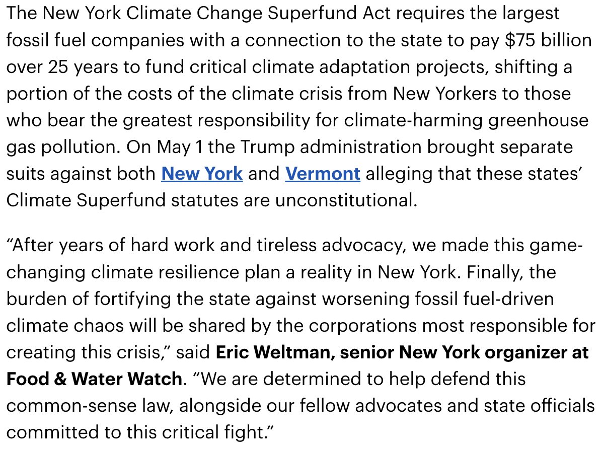NEW: Our legal team moved to intervene in the Trump admin’s effort to strike down NY’s recently passed Climate Change Superfund Act. Alongside our allies, we worked hard to pass this critical law – and we’re determined to defend it!

Full press release: fwwat.ch/3UzTsKm