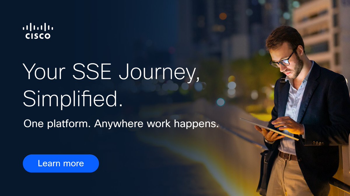 In today’s hybrid work world, secure access is no longer optional. It’s essential.

With Cisco Umbrella, you can simplify your SSE journey.

Discover how our integrated approach delivers visibility, control, and protection: cs.co/6013fSReJ