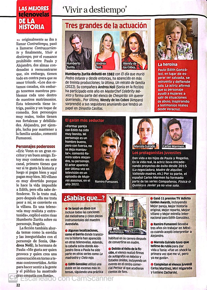 Un lujazo poder leer este fascículo en la revista #Telenovela con el gran <a href="/ramirofumazoni/">Rama</a> . 
Gracias a todo el equipo y en especial a la mejor periodista <a href="/Pilar_Manzr/">Pilar Martinez Manzanares</a> por escuchar siempre las peticiones. #VivirADestiempo