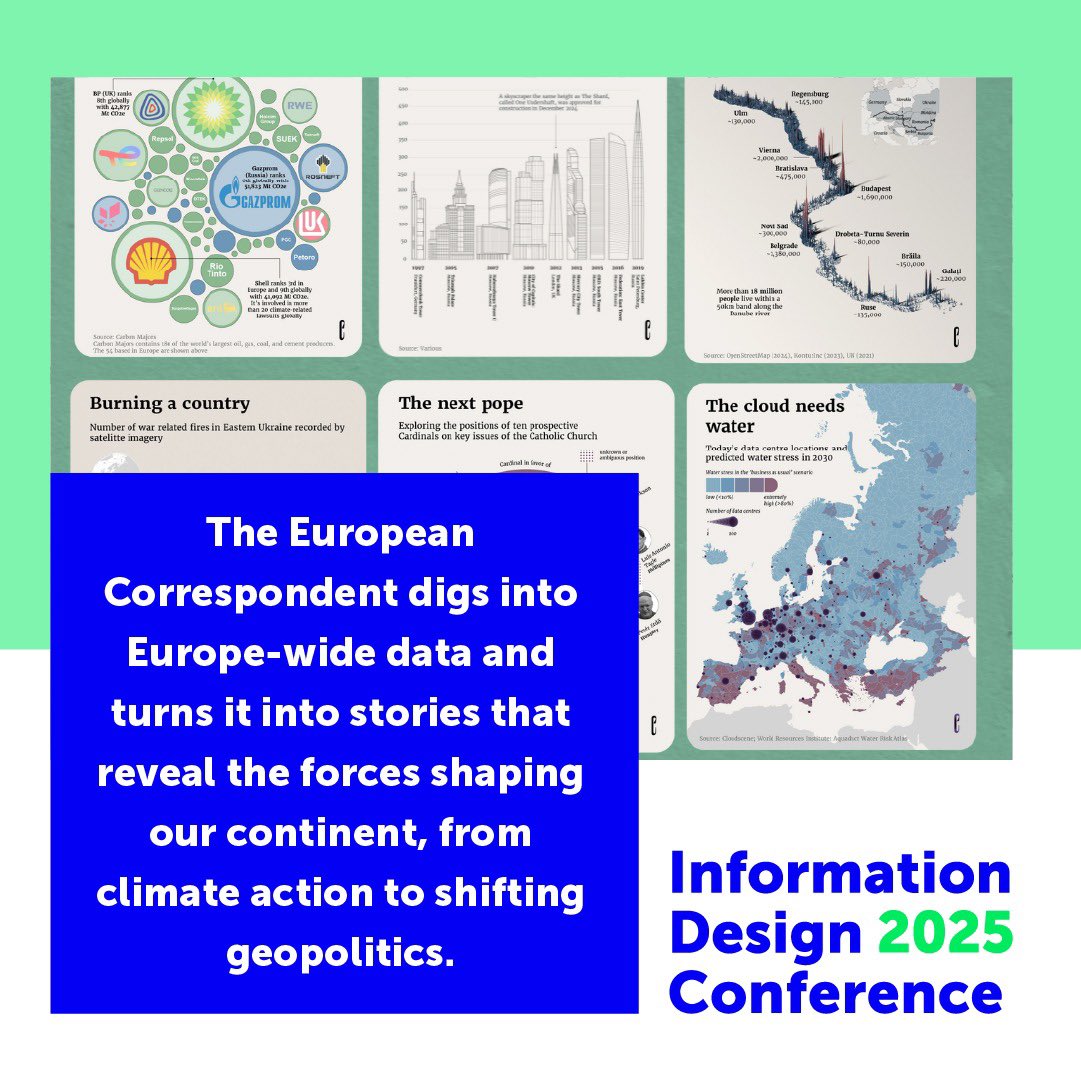 Infodesigncon's tweet photo. 🔥 Up next in our line-up are Mandy Spaltman, Sebastian Gräff and Hanna Huld from The European Correspondent 🎤💫

📅 Join us for the conference on 31 October at Gooiland Theater in Hilversum.

Tickets are still available - secure yours now! 🎟️

#IDC25 #DataViz #DataVisualisation https://t.co/Zgcx0pQTXq