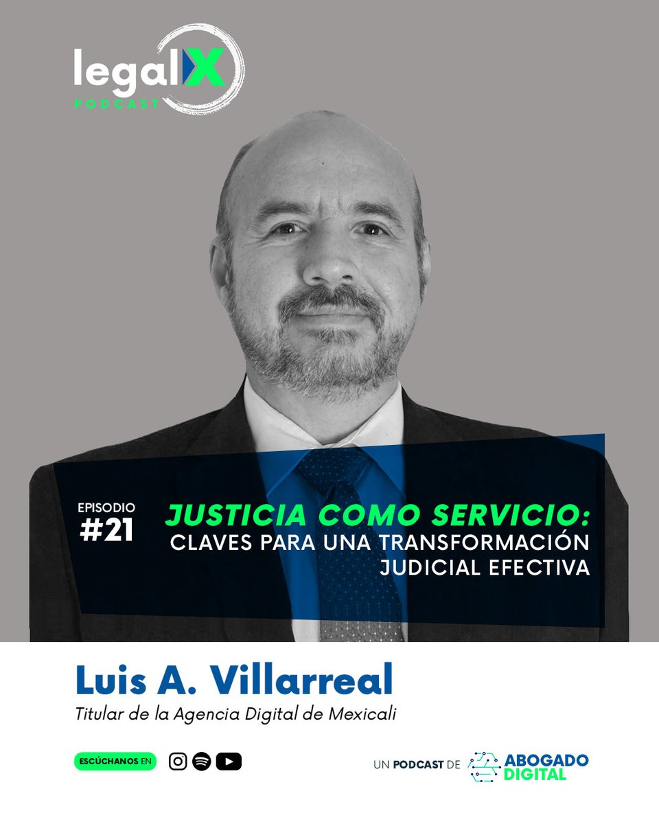 🚨 ¡Nuevo episodio, #LegalXPodcast! Luis A. Villarreal, Titular de la Agencia Digital de Mexicali, comparte su experiencia en la modernización del sistema judicial en México y cómo hacer la justicia más eficiente, accesible y centrada en el ciudadano.👉: youtube.com/watch?v=Q6Q9wf…