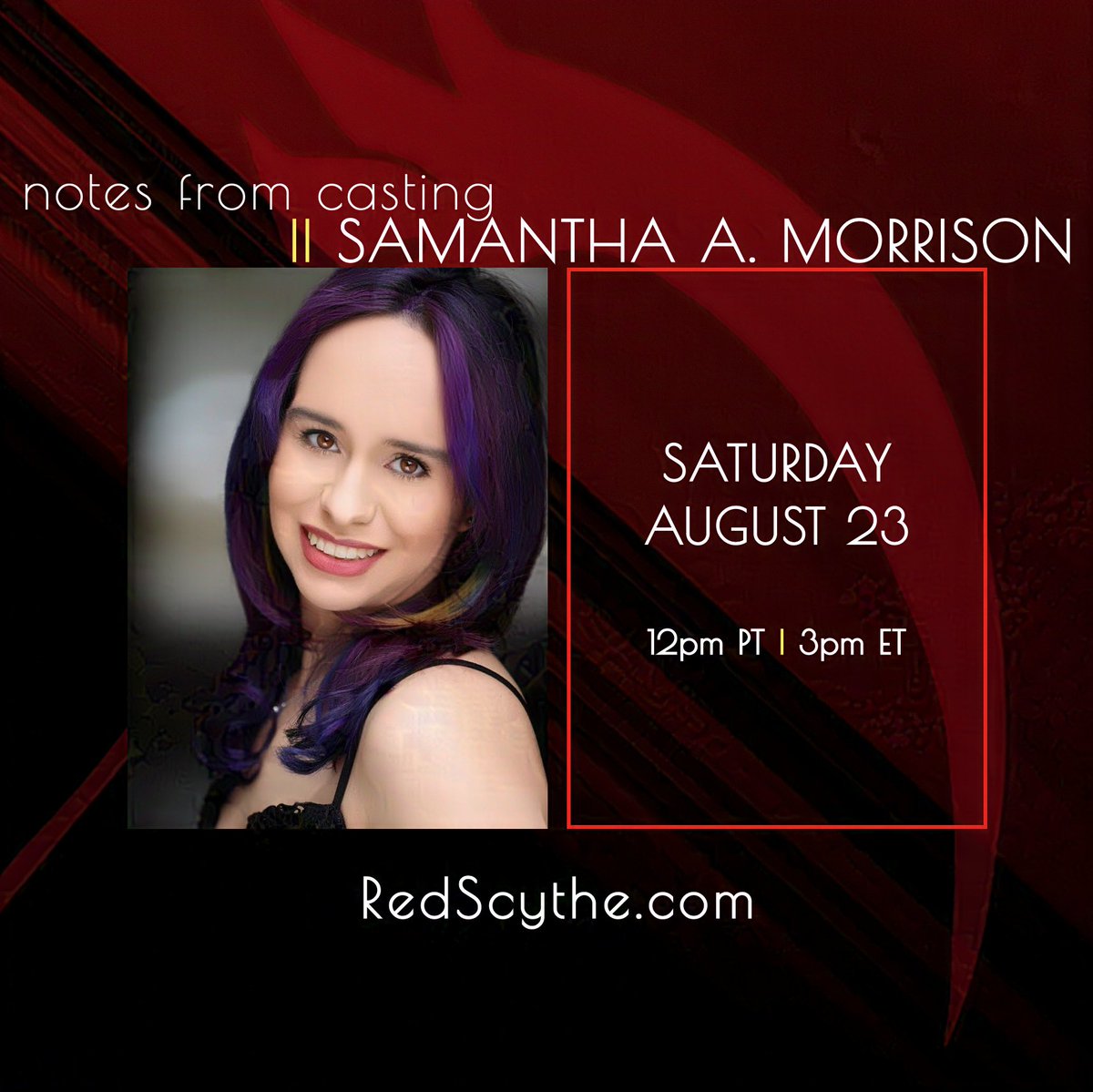 Red Scythe Studio (@redscythestudio) on Twitter photo In Notes From Casting, actors submit a mock audition to a casting director. Actors receive feedback as well as live directions to dial in their performances, landing a direct and informative impact.
<a href="/soughtaftercast/">Samantha A Morrison || Sought-After Voice Casting</a> is a professional casting director whose credits include In Notes From Casting, actors submit a mock audition to a casting director. Actors receive feedback as well as live directions to dial in their performances, landing a direct and informative impact.
<a href="/soughtaftercast/">Samantha A Morrison || Sought-After Voice Casting</a> is a professional casting director whose credits include