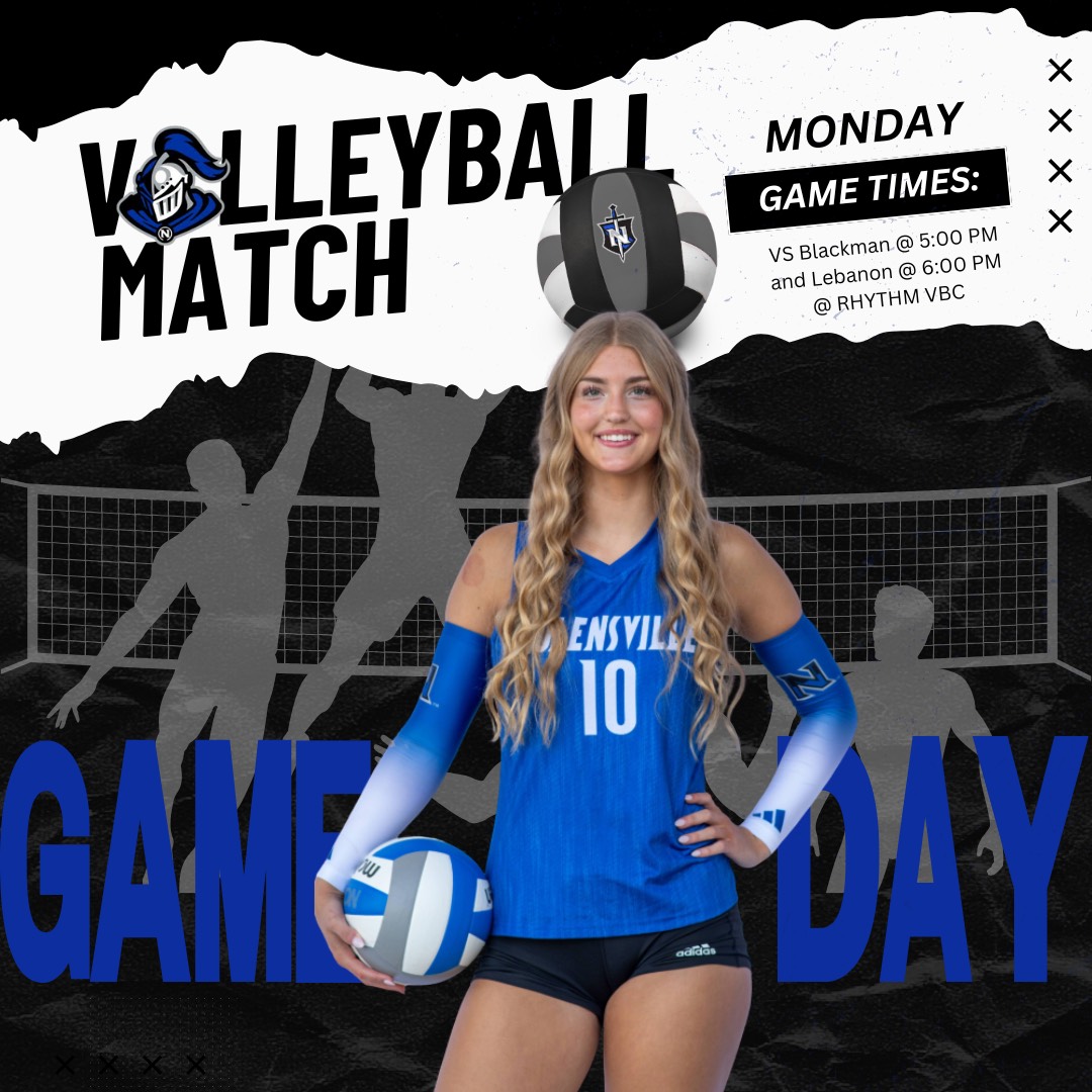 Nolensville Athletics (@wcsnhsathletics) on Twitter photo Regular season starts tonight!
<a href="/wcsNHSvball/">Nolensville HS Volleyball</a> to play two in Murfreesboro.
5:00 vs. Blackman
6:00 vs. Lebanon Regular season starts tonight!
<a href="/wcsNHSvball/">Nolensville HS Volleyball</a> to play two in Murfreesboro.
5:00 vs. Blackman
6:00 vs. Lebanon