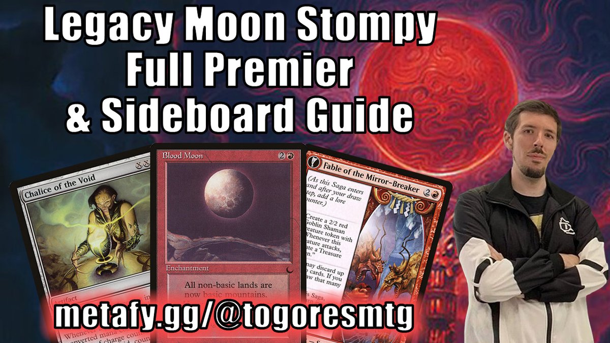 🚨Getting ready for Eternal Weekend?🚨
Finally posted on Metafy the Full Premier guide with Sideboard mapping for Legacy Moon Stompy.
To celebrate it I will give away 5 MTGO codes of 120 play points.
Retweet this post and answer with your favorite red card🔴
Winner 25/8