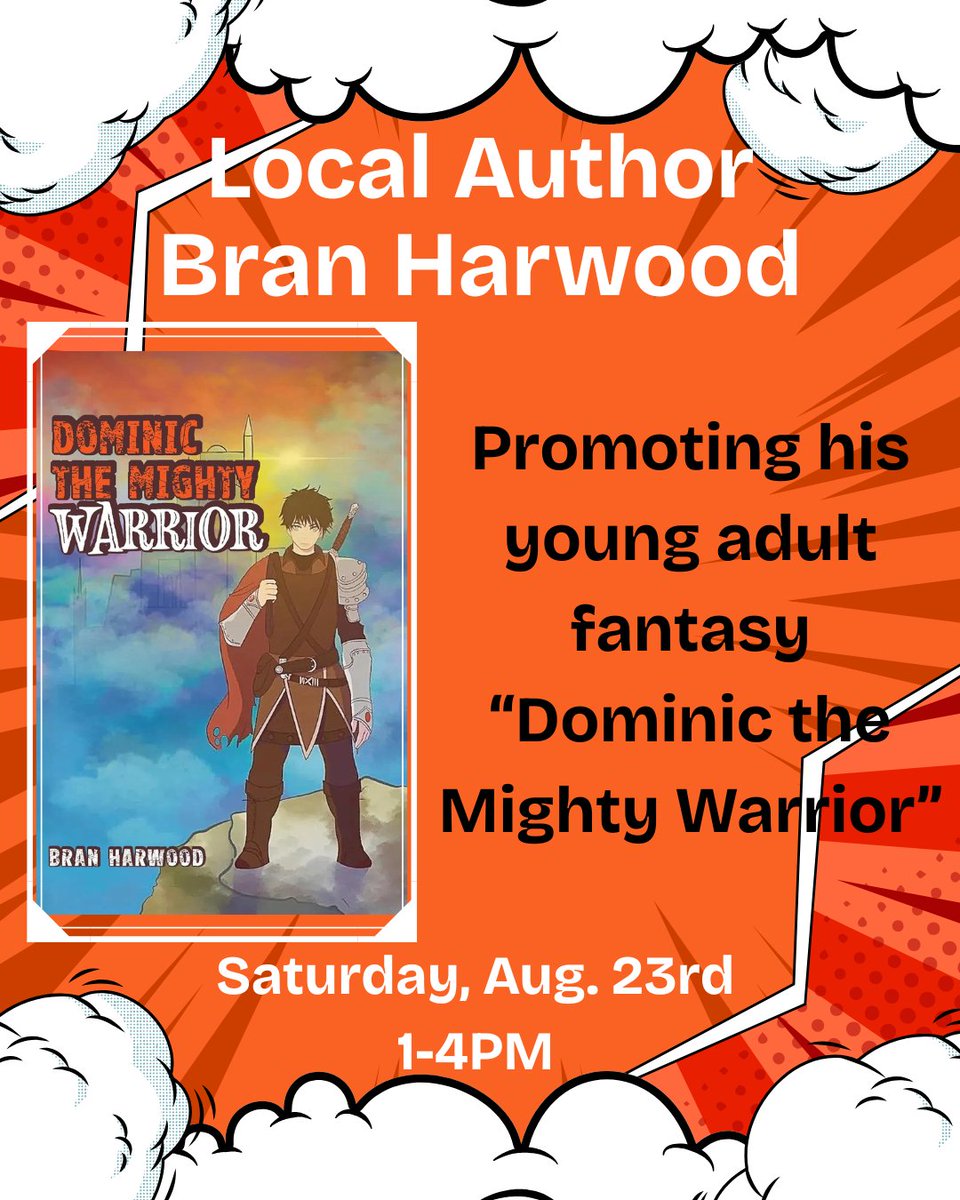marissas_books's tweet image. Local author Bran Harwood will be in store this Saturday, August 23rd from 1-4PM! He'll be promoting his young adult fantasy novel "Dominic the Mighty Warrior."

#localauthor #localauthors #independentbookstores #independentbookstore #independentbookshop #Utah #bookstores