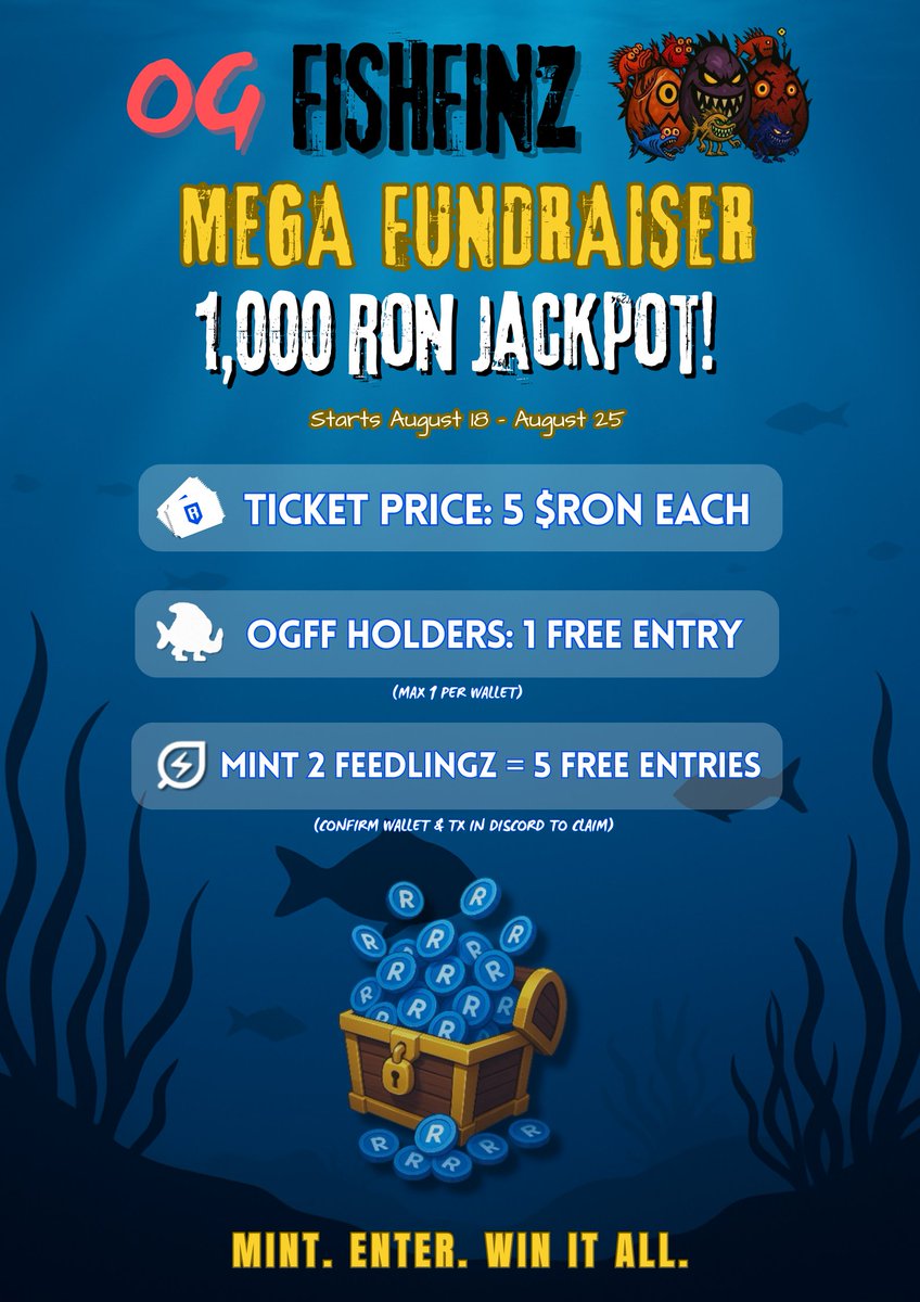 hasonh (@haimh10) on Twitter photo Someting crazy going in the deep 🌊 sea
1000 $RON raffle from <a href="/OGFishFinz/">OGFishFinz</a>
ticket 🎟 costs only 5 $RON
Buy tickets:
opensea.io/collection/100…
Wants to increase your chances
Mint 2 feedlingz and get 5 free entrance
Buy Feedlingz:
opensea.io/collection/the…
More info in Discord Someting crazy going in the deep 🌊 sea
1000 $RON raffle from <a href="/OGFishFinz/">OGFishFinz</a>
ticket 🎟 costs only 5 $RON
Buy tickets:
opensea.io/collection/100…
Wants to increase your chances
Mint 2 feedlingz and get 5 free entrance
Buy Feedlingz:
opensea.io/collection/the…
More info in Discord