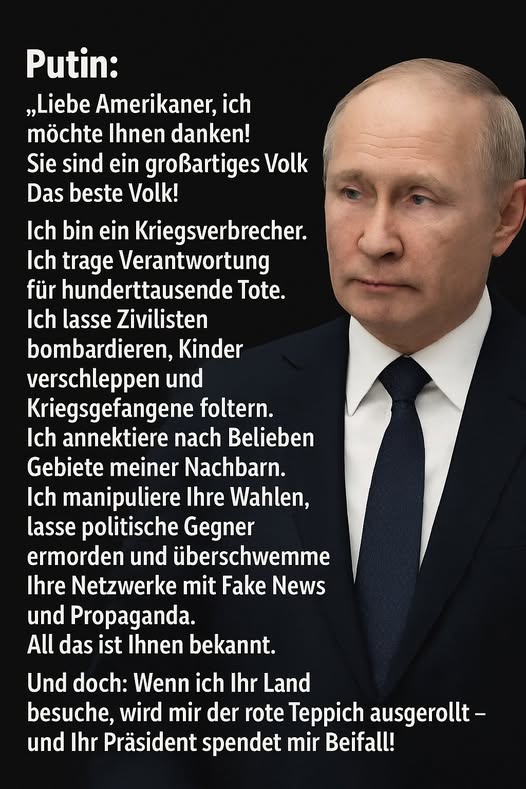 Als Amerikaner müßte man sich un Grund und Boden schämen.
