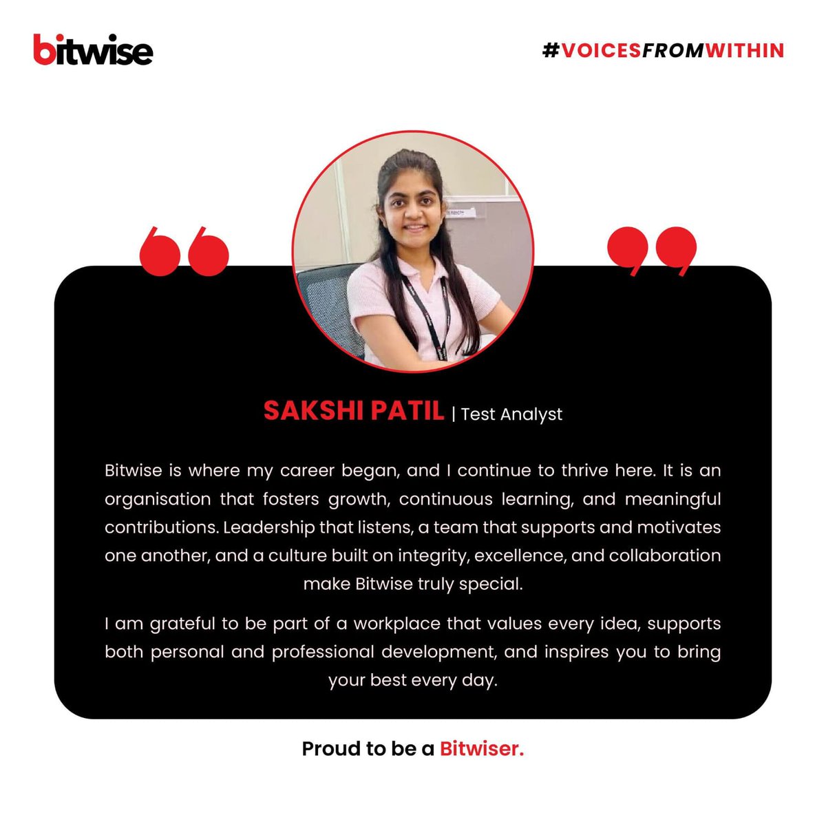Bitwise_Updates's tweet image. At Bitwise, every story is unique but the spirit is the same—growth, collaboration, and a culture that values every idea. 
Hear from our Bitwisers as they share what makes #LifeAtBitwise truly special. 

#VoicesFromWithin