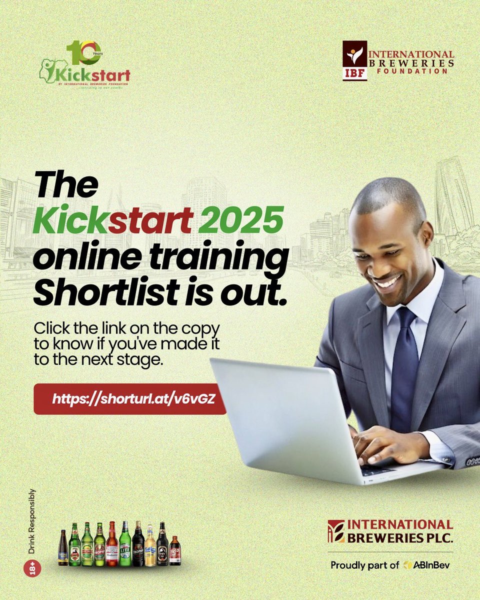 The Kickstart 2025 Online Training shortlist is officially out. 

This is your chance to see if you’ve advanced to the next stage of the program. Don’t miss out on this important step towards turning your ideas into reality.

👉 Click here to check: shorturl.at/v6vGZ