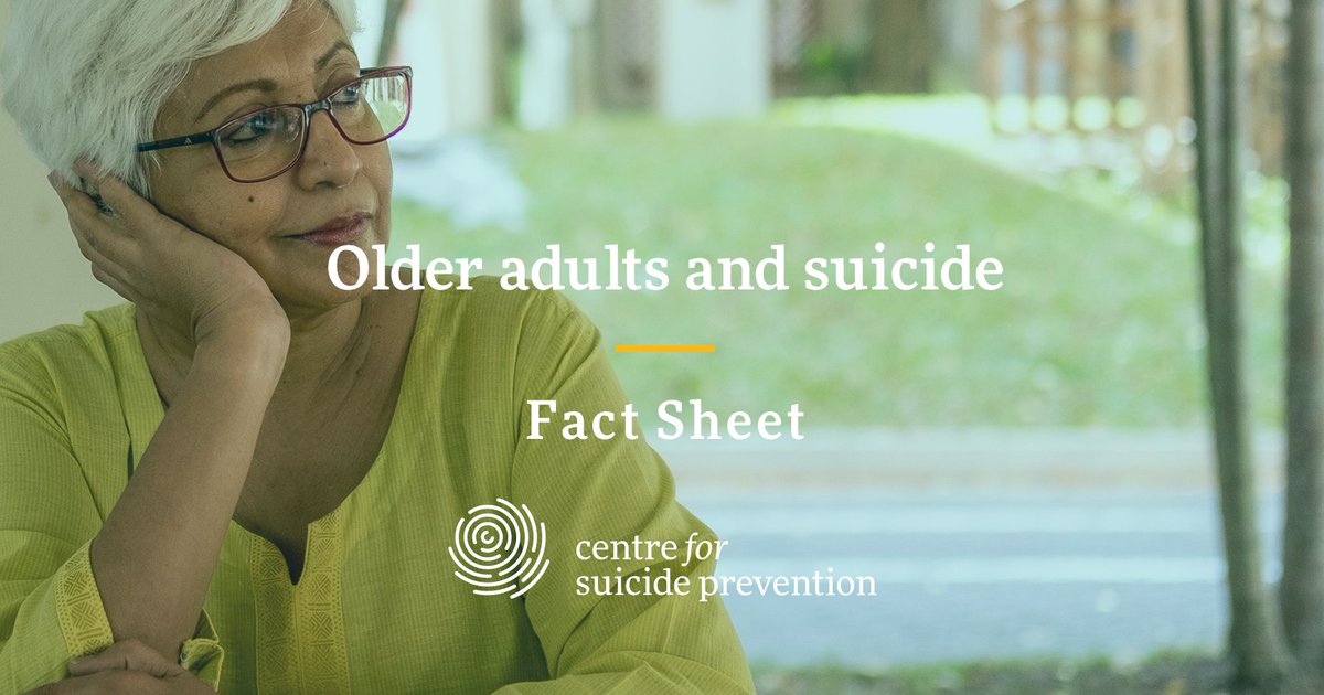Learn how older adults can stay mentally healthy with our fact sheet on older adults and suicide, done in collaboration with <a href="/MHCC_/">Mental Health Commission of Canada</a>. suicideinfo.ca/local_resource…