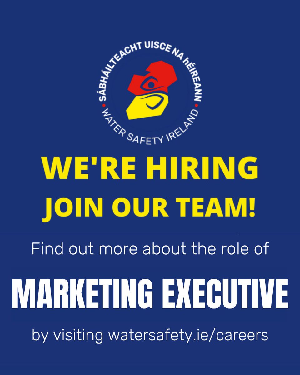 🌟We're Hiring. Join Our Team! 🌟

Water Safety Ireland is currently seeking an organised individual with strong attention to detail to join the marketing team. This role supports the marketing team in delivering WSI’s education and lifesaving messages across multiple channels.