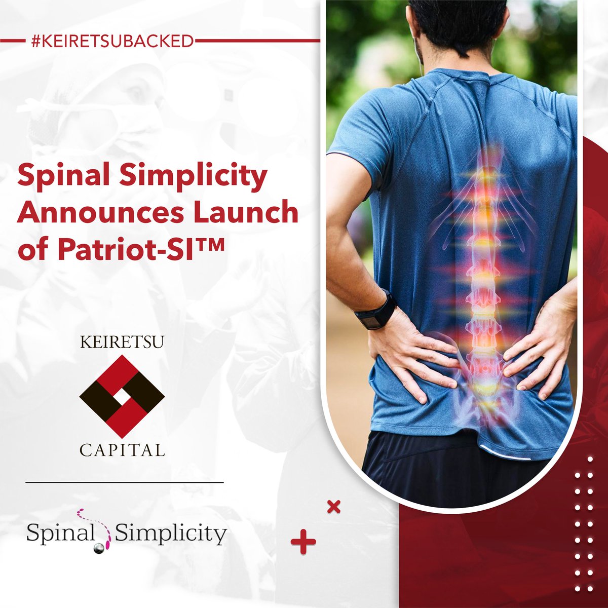 #KeiretsuBacked Spinal Simplicity launches Patriot-SI™, the first fully cannulated SI joint fusion implant. 3D-printed titanium &amp; fully coated for better bone bonding—designed for consistent surgeries, faster healing &amp; precise placement. Read More: tinyurl.com/3nbrexn2