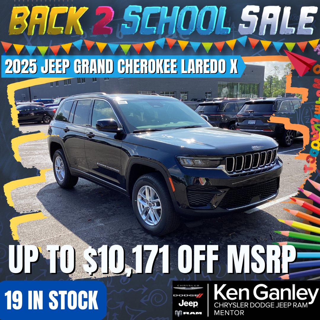 Back 2 School Sale going on now! 2025 Jeep Grand Cherokee LAREDO X 4X4 up to $10,171 OFF MSRP. Contact us to schedule a test drive today! (440) 354-4368

#KenGanleyCDJRmentor #newcars #usedcars #jeep #chrysler #dodge #ram #mentor #ohio

l8r.it/9C0a