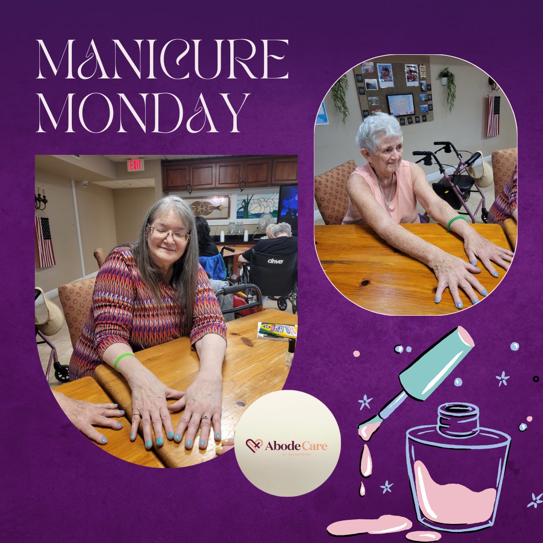 Abodeallentown's tweet image. Our residents loved Manicure Monday—a little pampering to start the week off right! It’s always wonderful to see the smiles that come with self-care and relaxation. Small moments like these make a big difference in building joy and community.

#ManicureMonday #SeniorLiving #Joy