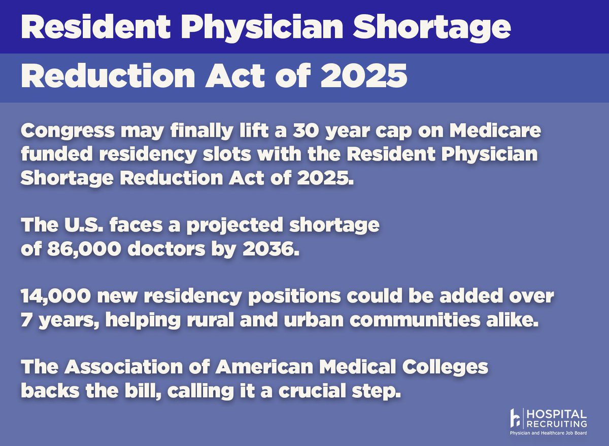New bipartisan legislation aims to expand residency training slots, strengthening the healthcare workforce and improving patient access nationwide.

Read more: forbes.com/sites/brucejap…

#Physician #healthcare