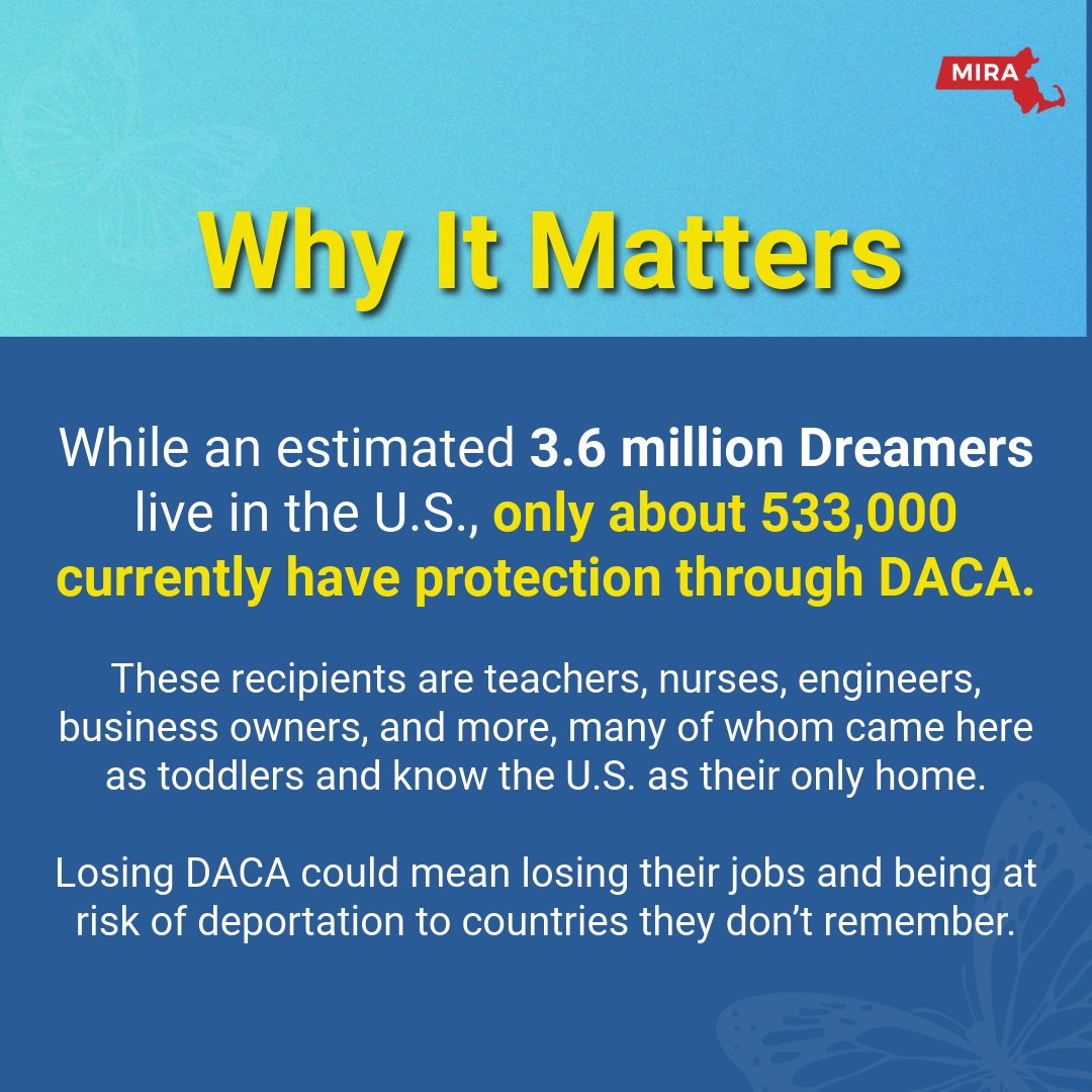 MIRACoalition's tweet photo. This August marks the 13th anniversary of the implementation DACA.

While DACA has changed lives, it has always been temporary, and its future remains uncertain. https://t.co/vMPndRWr1q