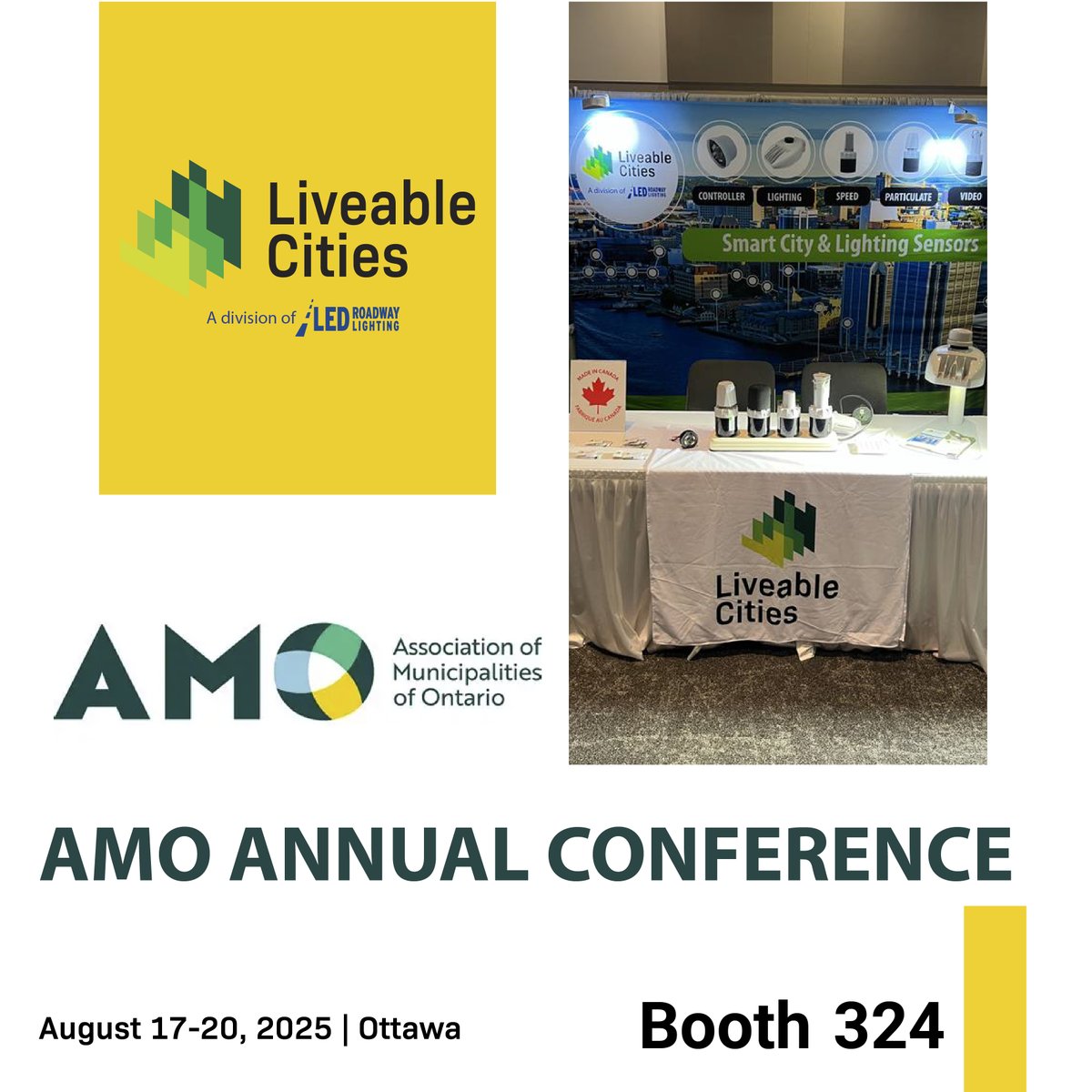 🌟 Liveable Cities at #AMO2025! 🌟

Join us in Ottawa, Aug 17–20 at Booth 324. See how smart lighting, sensors &amp; controls are transforming communities into more liveable, resilient &amp; efficient spaces.

#SmartCities #UrbanInnovation #SustainableCities
