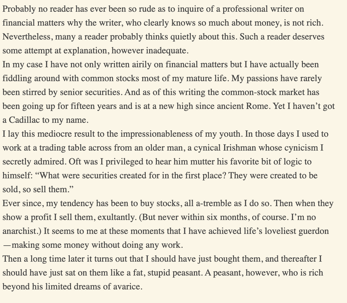 If you are such a good financial writer, why aren't you rich?