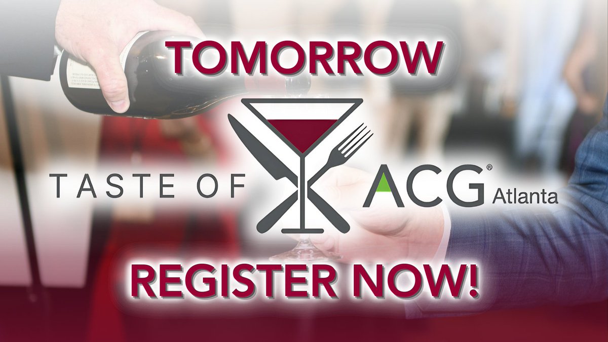 🚨 One of the highlights of the year is TOMORROW! 🚨

Don't miss out – register today for the 2025 Taste of ACG Atlanta and avoid the FOMO!

loom.ly/e8WBkfU