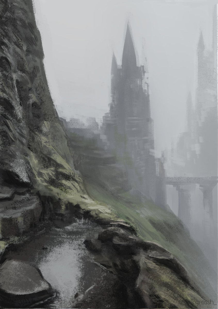 foggy castle study 
#art #study