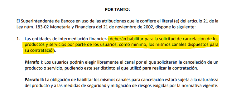 abuenohenriquez's tweet photo. La @SuperdeBancosRD y @SBFernandezW escucharon el clamor de los clientes y ordenaron que los productos podrán cancelarse por la misma vía que se contratan (teléfono muchas veces). 

Pronto se acabará el "tiene que ir a una sucursal para realizar la solicitud de cancelación". 

https://t.co/VmC46aBjhI