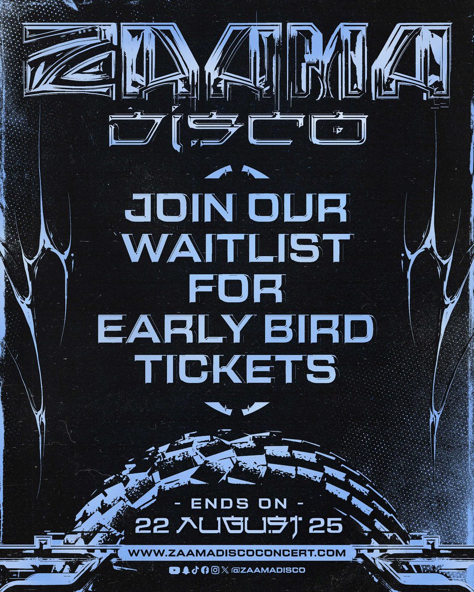 Zaama Disco waitlist is your ticket to the next chapter. The wave is coming fast.
Join the waitlist. Don’t miss out on the  euphoria 

Zaamadiscoconcert.com