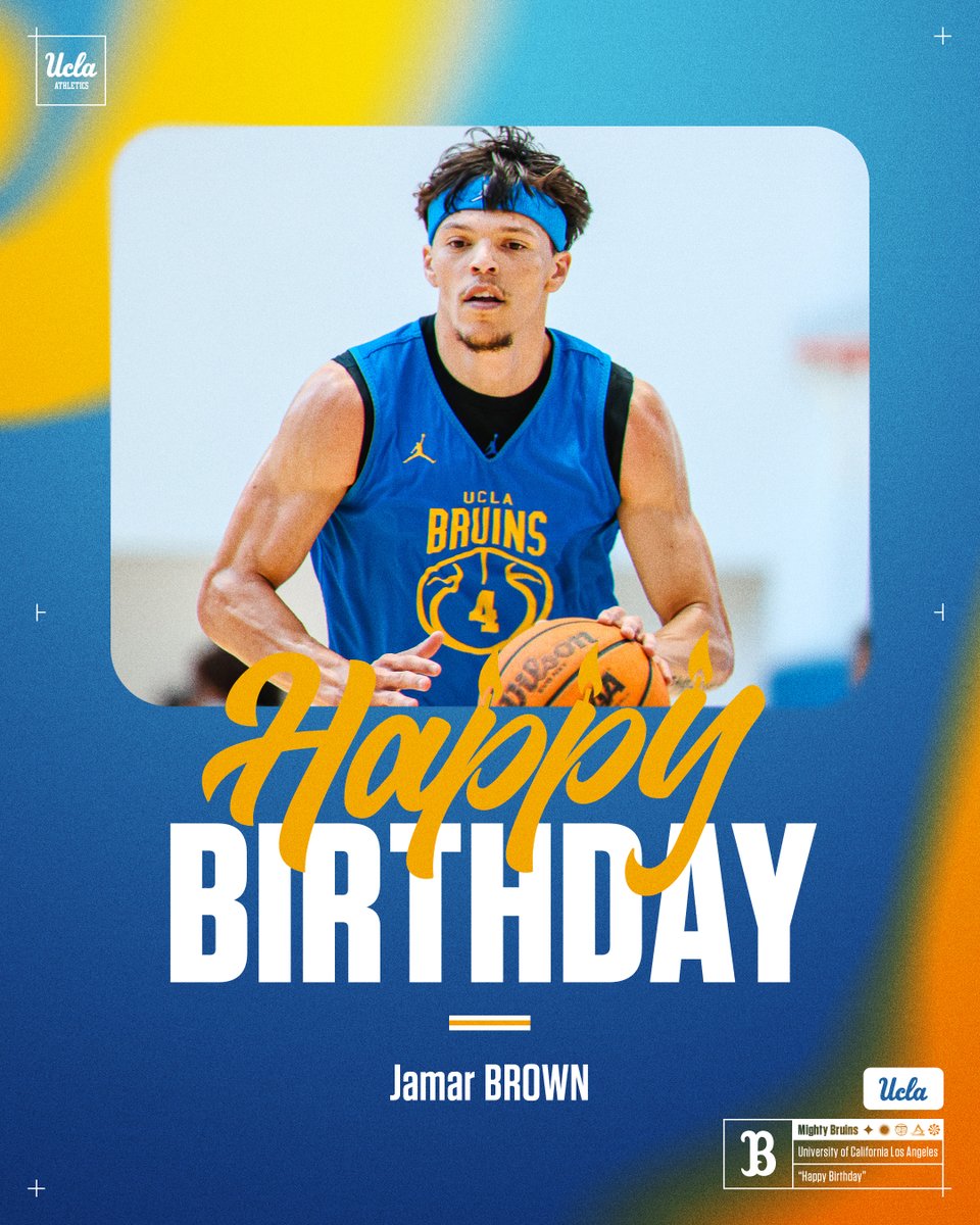Wishing a 𝑯𝒂𝒑𝒑𝒚 𝑩𝒊𝒓𝒕𝒉𝒅𝒂𝒚 to Bruins' guard Jamar Brown‼️

#GoBruins 🏀🥳🎂