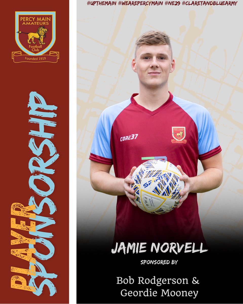 Percy Main AFC (@percymainafc) on Twitter photo Player Sponsor
Top Scorer <a href="/JamieNorvell7/">Jamie Norvell</a> will be sponsored by Percy Main Committee members Bob Rodgerson and Geordie Mooney for the upcoming season.
Thank you for your support gentlemen for both the sponsorship and all you do behind the scenes. Player Sponsor
Top Scorer <a href="/JamieNorvell7/">Jamie Norvell</a> will be sponsored by Percy Main Committee members Bob Rodgerson and Geordie Mooney for the upcoming season.
Thank you for your support gentlemen for both the sponsorship and all you do behind the scenes.