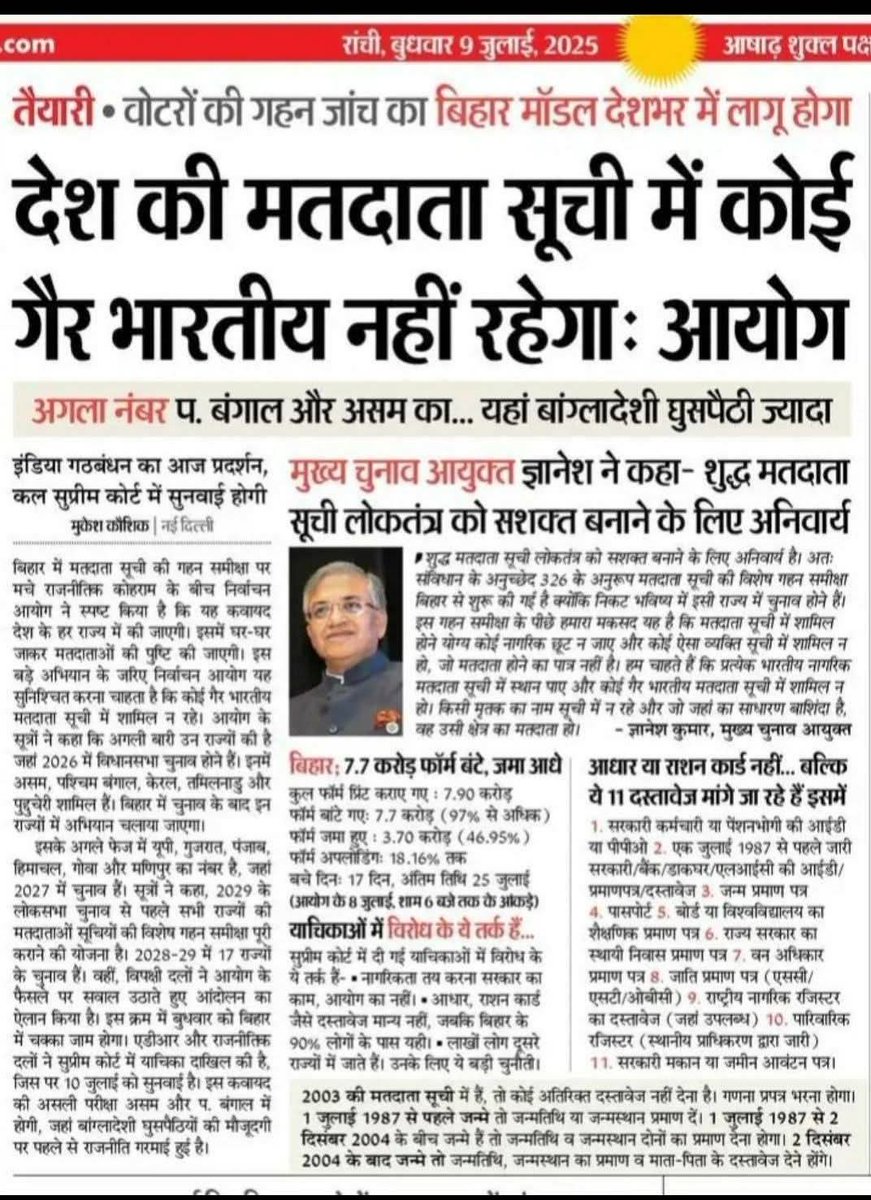 *बिल्कुल सही निर्णय*

*इसमें गलत क्या है*

*अबे चमन चूतियो*

*चुनाव बिहार का है या बांग्लादेश का*

*पूरे देश को पता है*

*राहुल तेजस्वी टोटीचोर क्यों  बिलबिला रहे है*