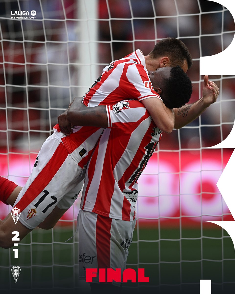 ¡¡¡Victoria del 𝑺𝑷𝑶𝑹𝑻𝑰𝑵𝑮 en EL MOLINÓN!!!   

¡𝑷𝒖𝒙𝒂! 🔴⚪  

Final | 2-1 |   

#RealSportingCórdoba 
#LALIGAHYPERMOTION