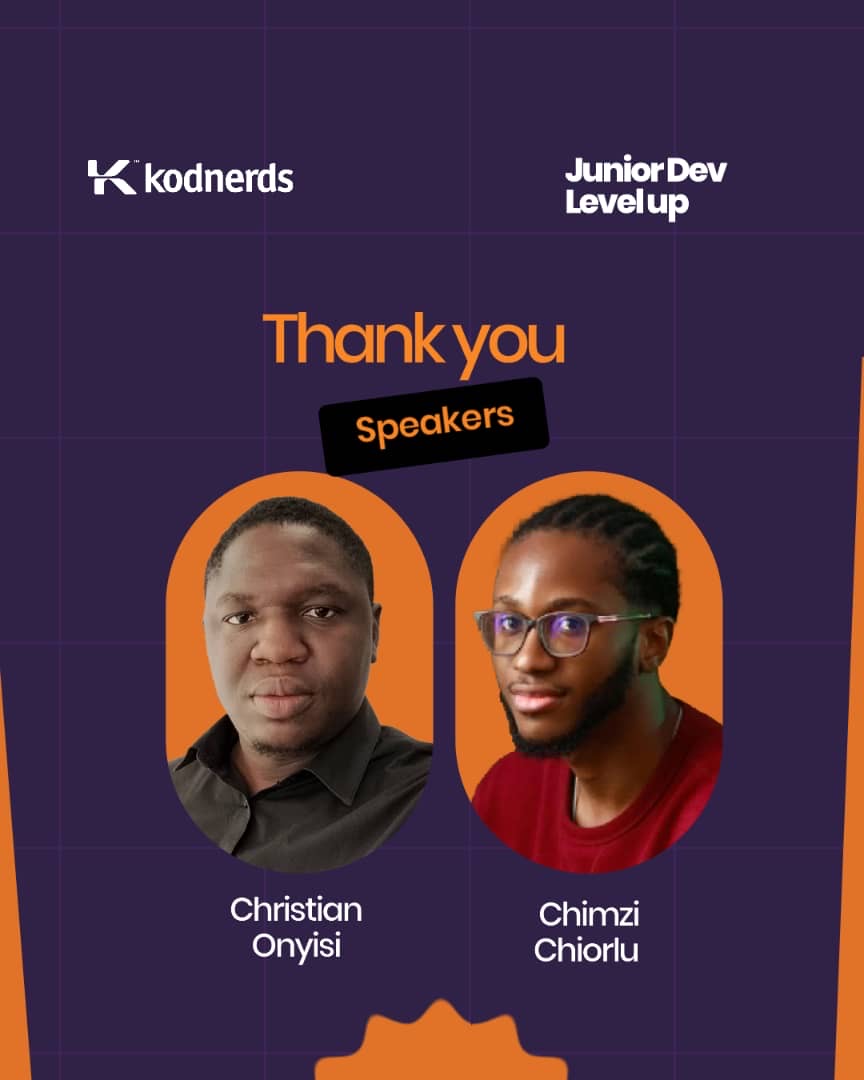 kodnerds's tweet image. Big THANK YOU to our speakers for powering our Junior Dev level up
Your insights has truly impacted our community 🙌

👉 Want to level up? Join our upcoming Junior–to-Senior Dev Challenge here: join.slack.com/t/kodnerds/sha…

#Kodnerds #JuniorDevs #Mentorship
