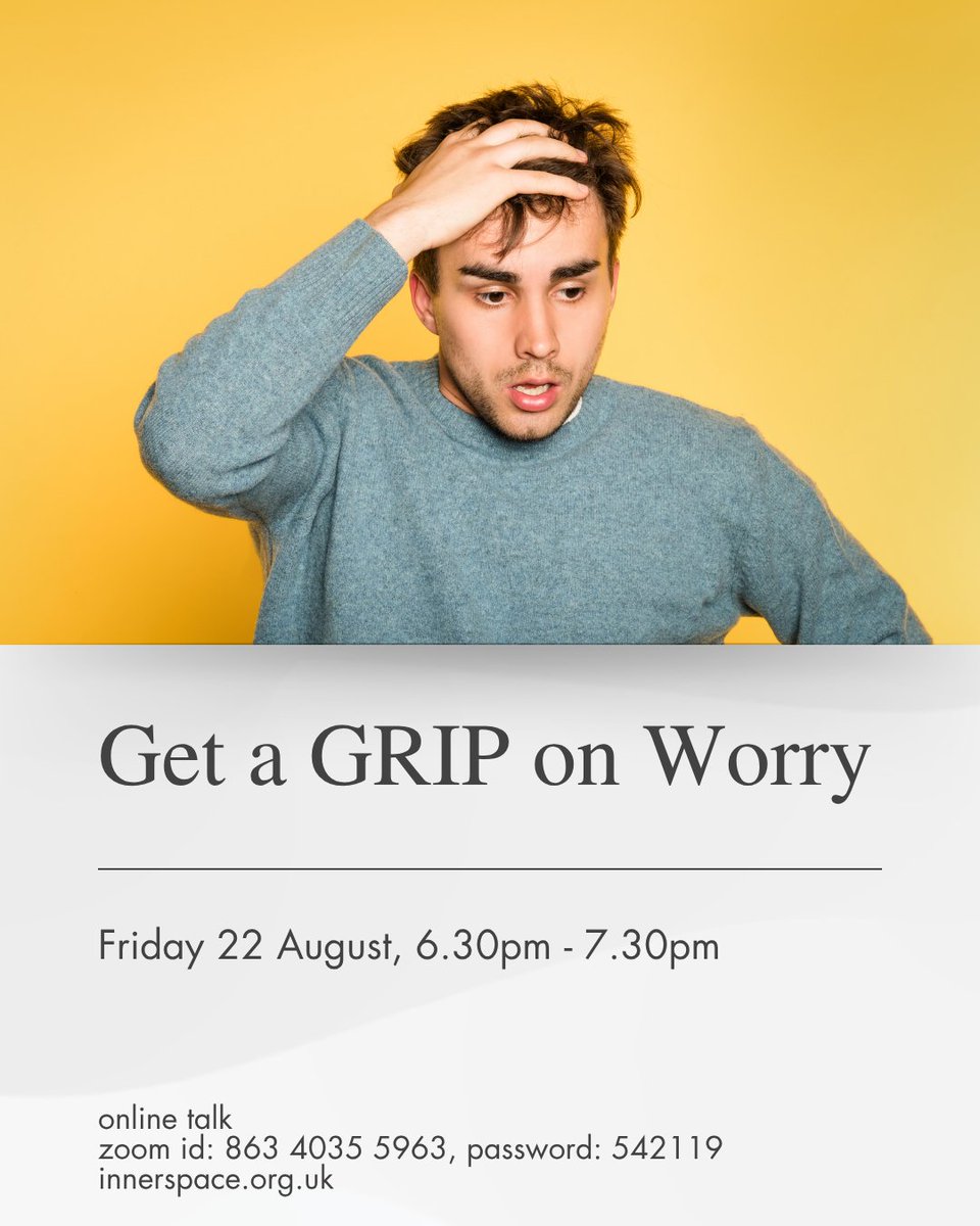 inner_space's tweet image. Join us to find out how to put worries in perspective, seize the reins of your mind, quiet the mental noise and restore calm.
Speaker: Moira Lowe is currently the director of the Brahma Kumaris in Argentina. 
tinyurl.com/3p6xnn3j

#worryfree #free #talk #dontworrybehappy