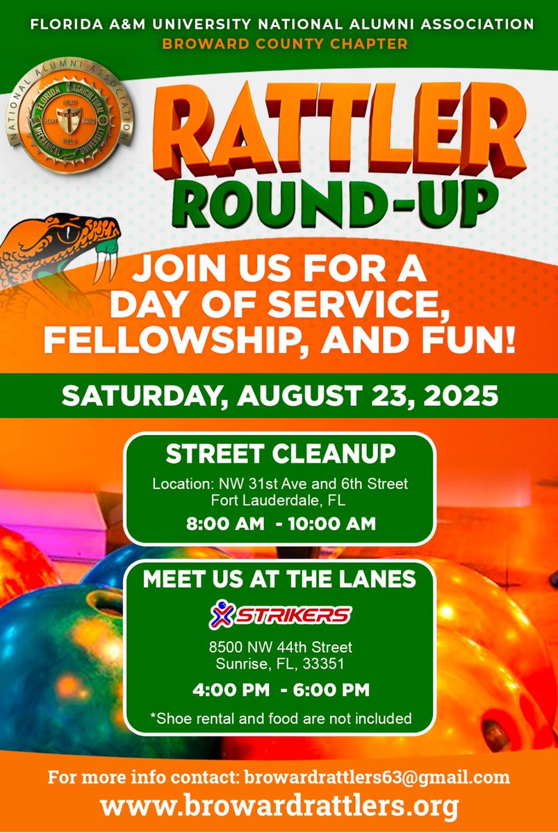 Second 2 Nunn Fitness (@second2nunnfit) on Twitter photo Come out and participate with <a href="/BrowardRattlers/">Broward Rattlers</a> for service, fellowship, and fun this Saturday. Or if you haven't join yet come become a member of the FAMU Broward Alumni chapter. We are still caring with excellence. ๐๐งก๐ Come out and participate with <a href="/BrowardRattlers/">Broward Rattlers</a> for service, fellowship, and fun this Saturday. Or if you haven't join yet come become a member of the FAMU Broward Alumni chapter. We are still caring with excellence. ๐๐งก๐