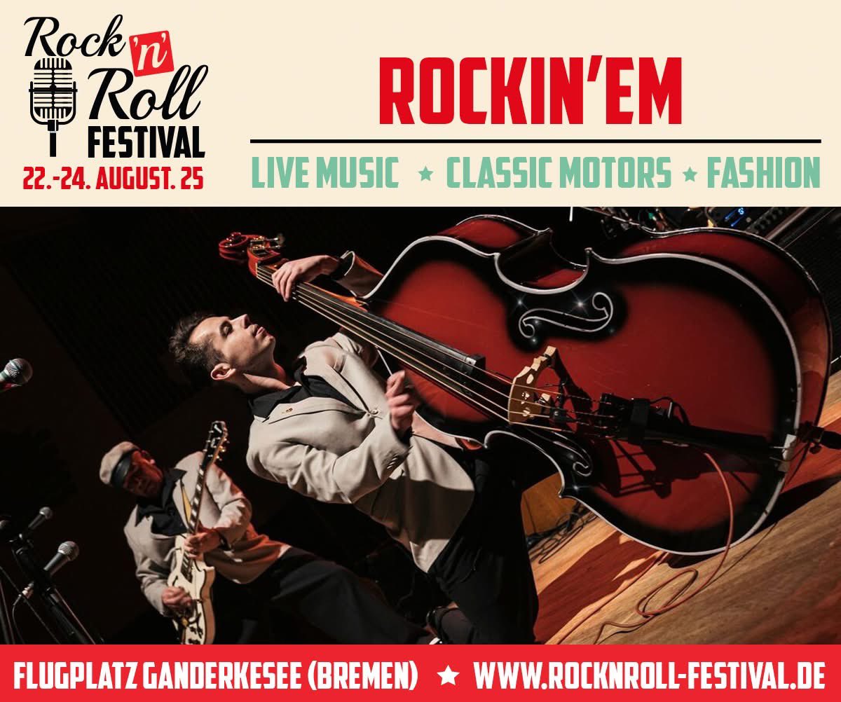 This weekend we're very excited to back in Germany! We will take to the stage on Sunday at the Rock'n'Roll -Festival (Bremen). 

PLUS !!!! 
We've got some very special guests joining us on stage too, you won't want to miss this 😍!