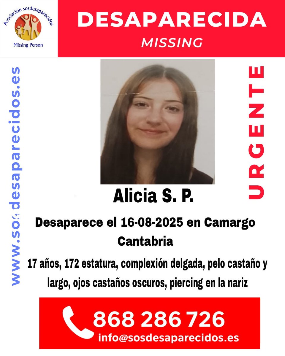 🆘 DESAPARECIDA
🟠 Alta vulnerabilidad
#sosdesaparecidos #Desaparecido #Missing #España #cantabria #Camargo
Fuente: sosdesaparecidos
Síguenos <a href="/sosdesaparecido/">ALERTA DESAPARECIDOS</a>