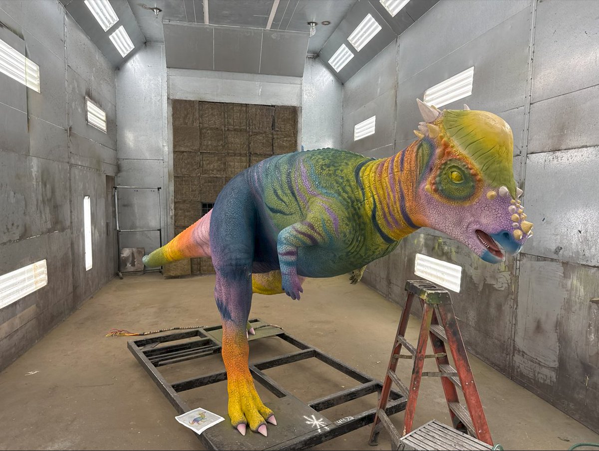 #ZooMiami staff had the opportunity to design a color scheme for our Pachycephalosaurs at our Dinos Among Us exhibit. Many great designs were entered, but there could only be one winner... Tessa Drotar! 🦖