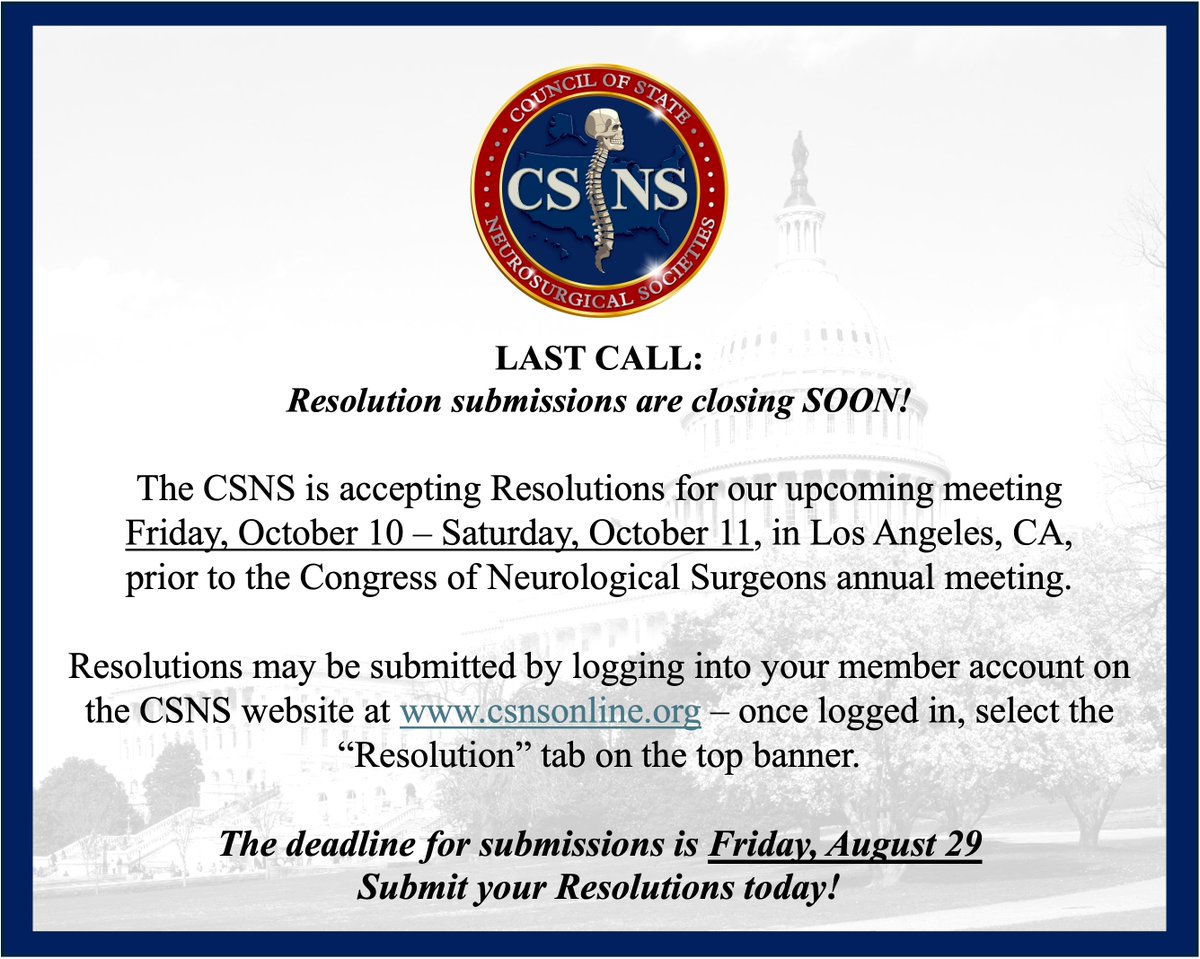 Don't delay! Submit your Resolutions today!