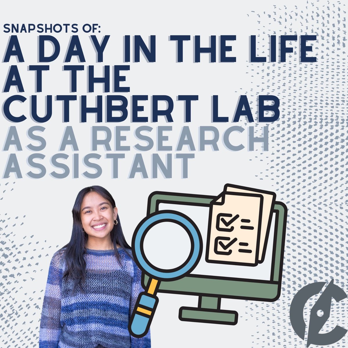 Cuthbert_Lab's tweet image. We’re super excited to kick off a new series showcasing life in the Cuthbert Lab through snapshots! 📸 

In this first installment, Andrea takes us through a typical day in her role as a Research Assistant.

#CuthbertLab #Research #ArthurJEChild