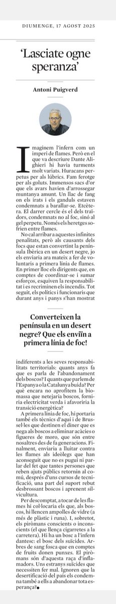isabeltorrasjun's tweet photo. Boníssim article d’Antoni Puigverd a ⁦@LaVanguardia⁩ https://t.co/L19Mqeogcu
