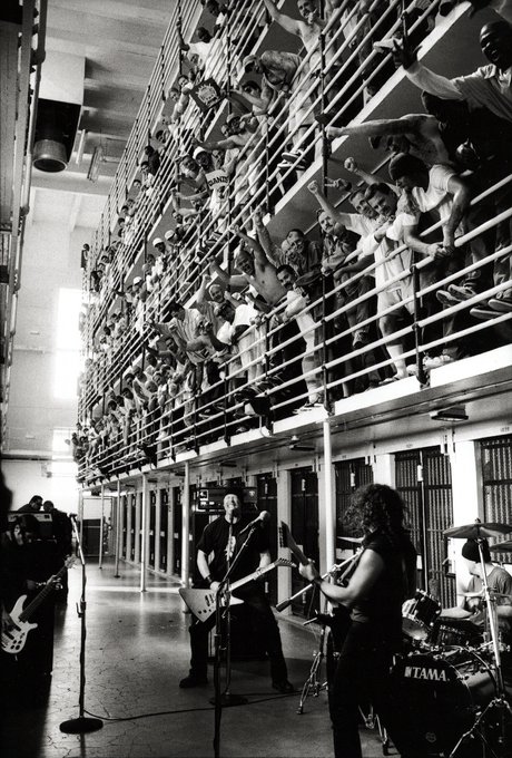 Metallica at San Quentin Prison, 2003. Photo by Danny Clinch  See more great Danny Clinch photos at linktr.ee/ClinchGallery