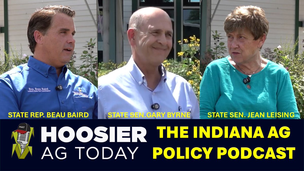 Hoosier Ag Today (@hoosieragtoday) on Twitter photo On the latest episode of the Indiana Ag Policy Podcast: State Rep. Beau Baird, State Sen. Gary Byrne, and State Sen. Jean Leising talk about the issues that were discussed during the 2025 Rural Caucus meeting during the <a href="/IndyStateFair/">Indiana State Fair</a>.
WATCH THE PODCAST: youtube.com/watch?v=0z9LV3β¦ On the latest episode of the Indiana Ag Policy Podcast: State Rep. Beau Baird, State Sen. Gary Byrne, and State Sen. Jean Leising talk about the issues that were discussed during the 2025 Rural Caucus meeting during the <a href="/IndyStateFair/">Indiana State Fair</a>.
WATCH THE PODCAST: youtube.com/watch?v=0z9LV3β¦