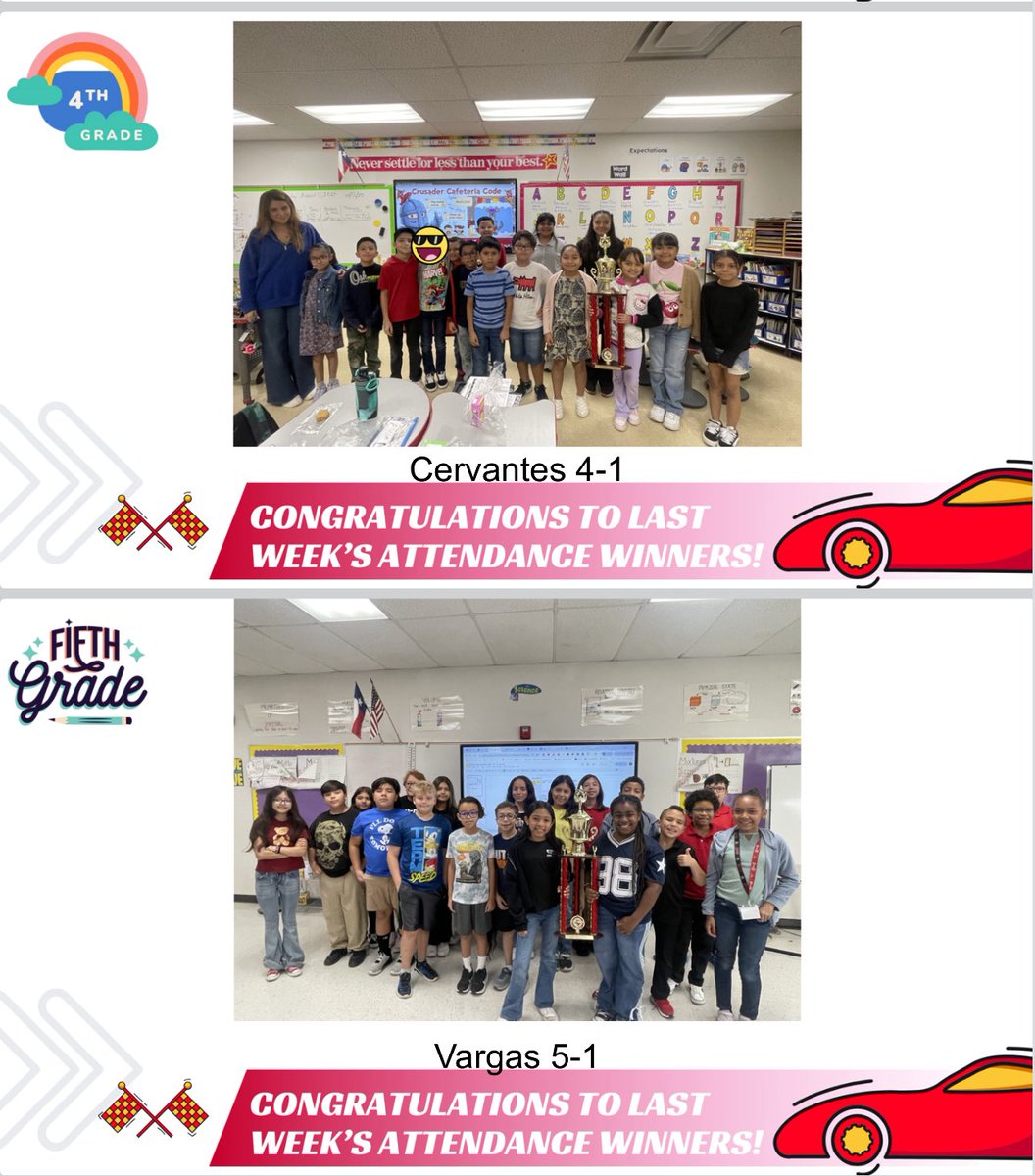 Congratulations to our attendance winners 🥳 <a href="/VHESCrusaders/">Vista Hills Elementary</a>