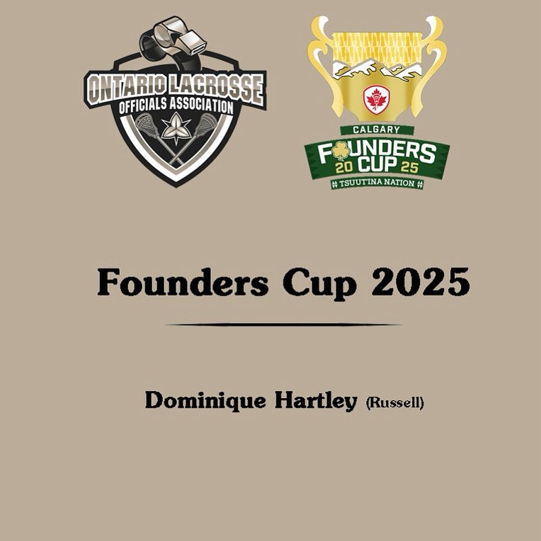 The OLOA wishes Dominique Hartley best of luck in Calgary on her selection for the 2025 Founders Cup!