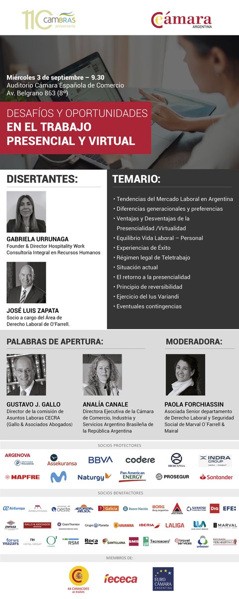 Las Cámaras de Comercio de España y Brasil los invitan a participar del desayuno de trabajo Desafíos y Oportunidades en el Trabajo Presencial y Virtual  

Inscripción: docs.google.com/forms/d/e/1FAI…