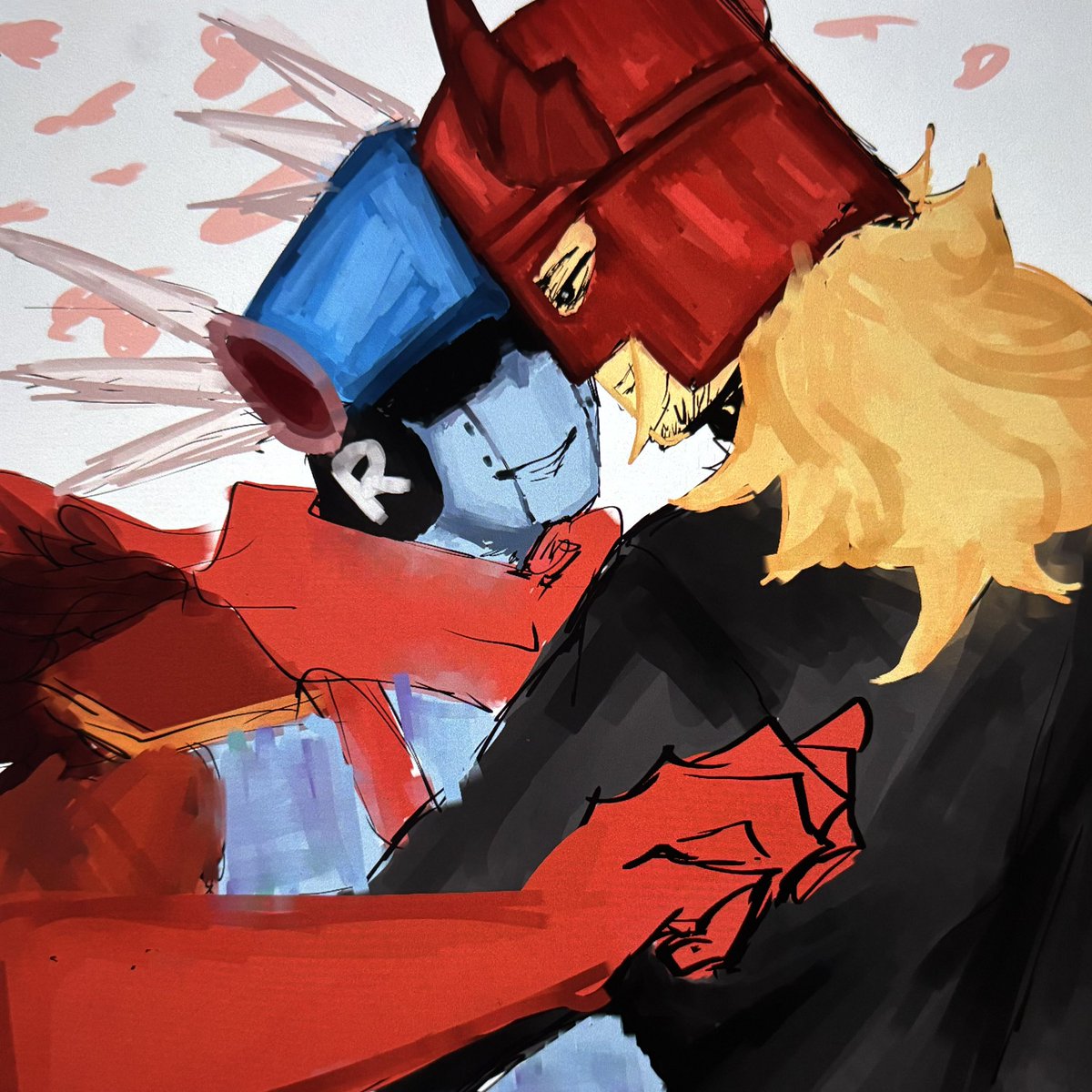 anemicrattt's tweet image. I haven’t finished this yet… ( there’s a second part to this which is actually angst 🌷 )

#doomclock #clockwork #mrdoombringer #robloxadmins #robloxart