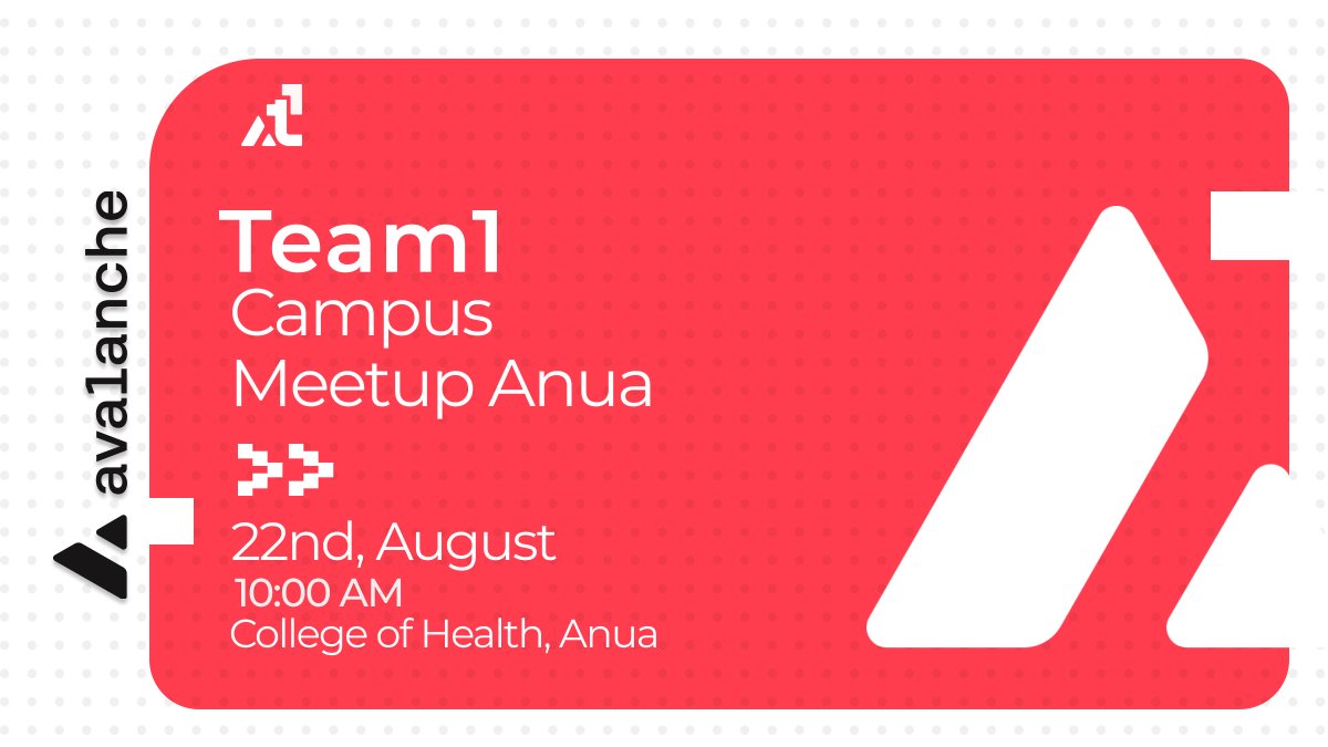 Team1 Nigeria 🇳🇬 (@avaxng) on Twitter photo The <a href="/AvaxTeam1/">Avalanche Team1</a> Campus Train will be taking a stop at College of Health in Uyo on Friday.
Don’t want to miss this one ? Sign up with link and share with friends👇 The <a href="/AvaxTeam1/">Avalanche Team1</a> Campus Train will be taking a stop at College of Health in Uyo on Friday.
Don’t want to miss this one ? Sign up with link and share with friends👇